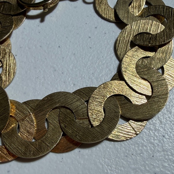 Vntg PR Ex Italy Vermeil Sterling Silver Textured Link Bracelet 8" 27.5g (2) - Picture 5 of 8